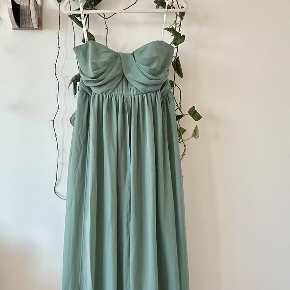 Birdy Grey Grace Dress in Chiffon Sea Glass Size L - Picture 3 of 11